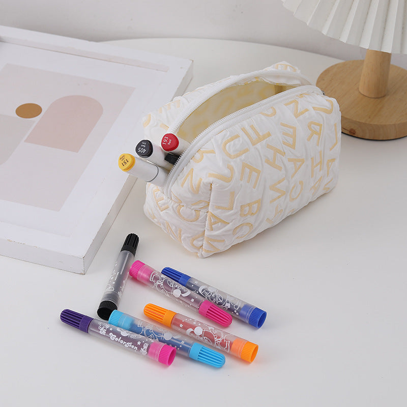 Wholesale Simplified English Letter Cloth Pen Bag